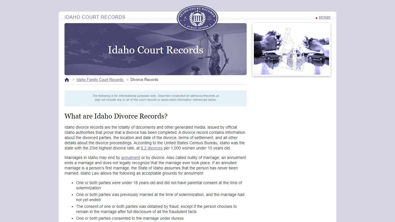 What are Idaho Divorce Records? | IdahoCourtRecords.us